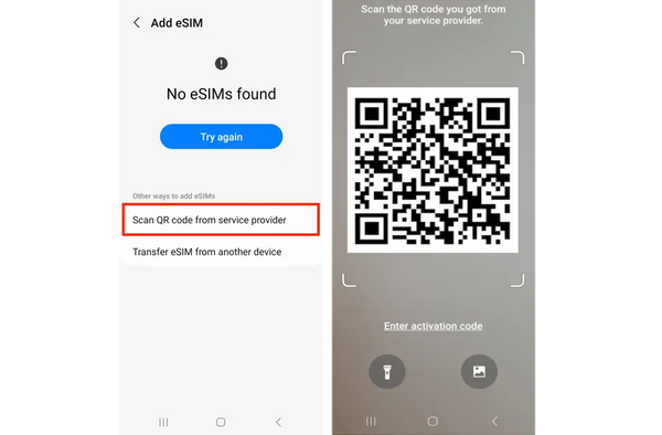 In "SIM card manager", tap on "Add mobile plan"Select "Scan carrier QR code"Scan the Hala eSim QR code from your email