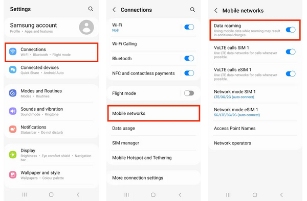 Return to "SIM card manager"Set Hala eSIM as preferred for "Mobile data"Enable "Data roaming" for the eSIMDisable "Allow data switching" to avoid charges